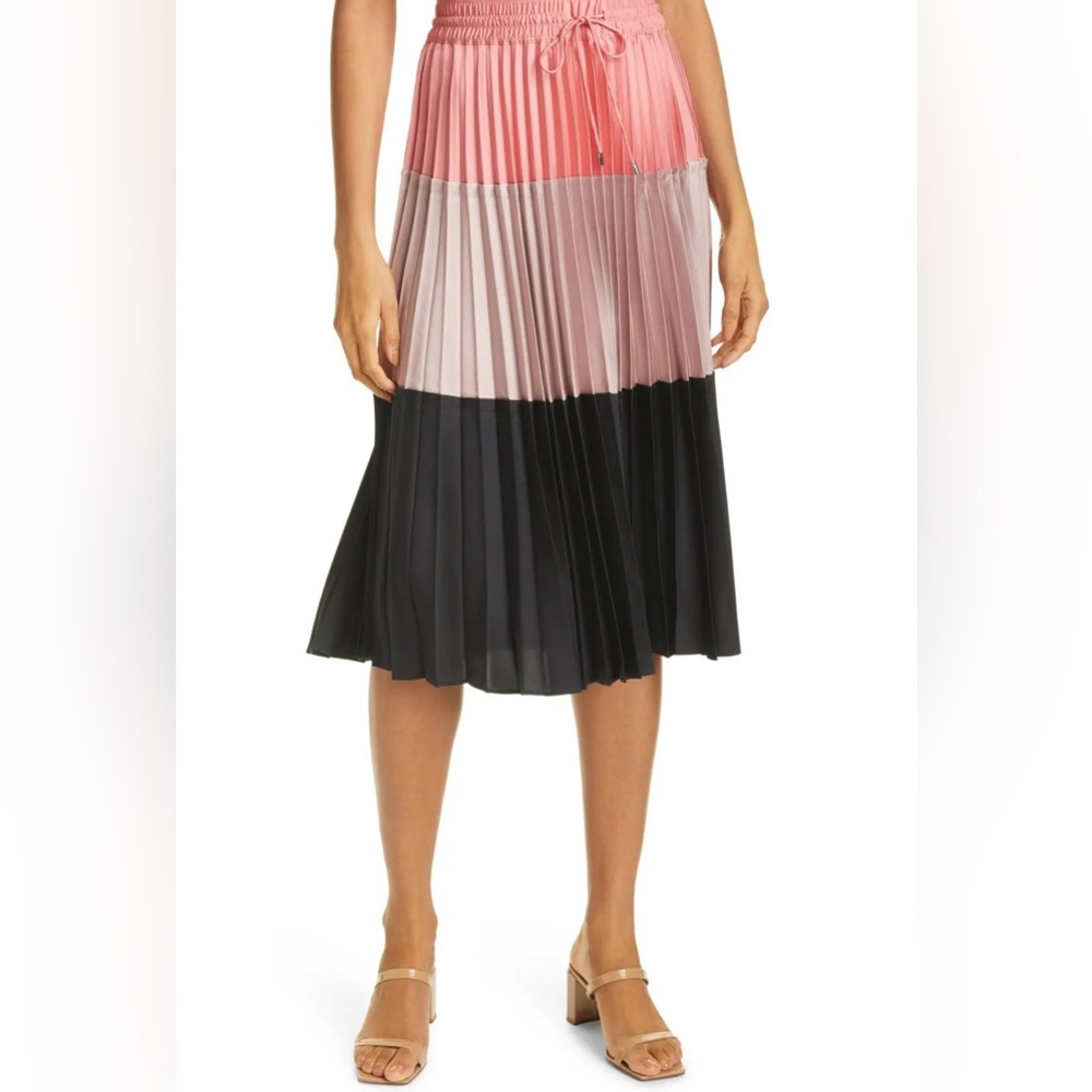 Club Monaco Pleated Colorblock Skirt Size Large